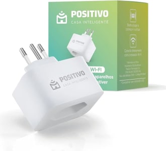 Smart Plug Wi-Fi 10A/1000W- NBR, Positivo Casa Inteligente, ligue ou desligue seus eletrodomésticos através do celular, Compatível com Alexa