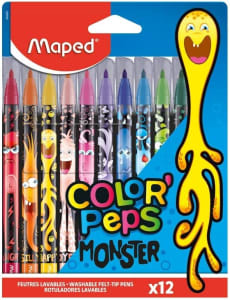 4 Unidades - Canetinha Hidrográfica, Maped, Color Pep's Monsters, 845400, 12 unidades