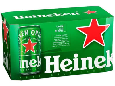 Cerveja Heineken Lata Puro Malte Lager 8 Unidades - 269ml