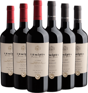 Kit Ermínia Perini | 3 Blend + 3 Merlot por R$39,90 cada Garrafa