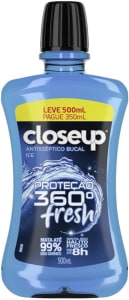 2 Unidades — Close UP Enxaguante Bucal Antisséptico Ice Closeup Proteção 360° Fresh - 500ml