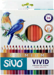  Lápis de Cor Redondo, Sivo, Vivid Premium, 52.5900, 36 Cores 