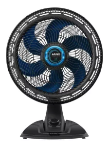 Ventilador De Mesa Arno Vb55 Turbo Preto Com 6 Pás Cor  Azul De  Polipropileno, 40 cm De Diâmetro 127 v