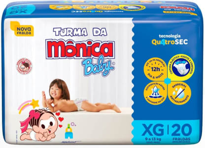 Fralda Turma da Mônica Baby Jumbo XG 20 Unidades