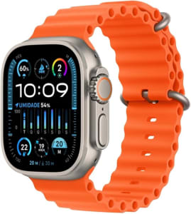 Apple Watch Ultra 2 GPS + Cellular • Caixa de titânio – 49 mm • Pulseira Oceano laranja