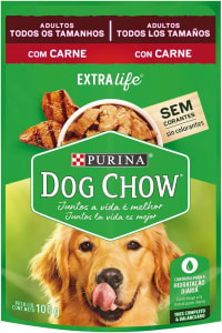15 Unidades — Ração Úmida Dog Chow Cães Adultos Carne 100g