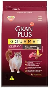  Ração Para Gatos Castrados Gran Plus Gourmet Ovelha 10,1Kg Pacotes Individuais 