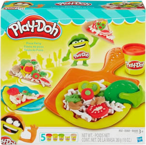 Play-Doh Conjunto de Massinha Festa Da Pizza, kit com 5 potes de massa de modelar e acessórios, para crianças acima de 3 anos