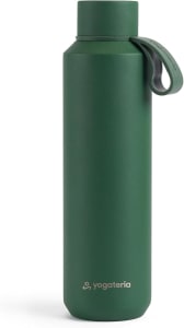 YOGATERIA Garrafa Térmica Água Inox | Squeeze Anti-vazamentos | Tampa de Rosquear Base Antiderrapante Alça para Transporte | Parede Tripla | Livre de BPA Alumínio Chumbo | Indra 600ml (Verde Floresta)