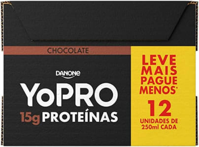 Pack Bebida Láctea Yopro UHT Chocolate 15g de Proteínas 250ml - 12 Unidades