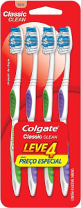 2 Pacotes de Escova de Dente Colgate Classic Clean Macia - 4 Unidades