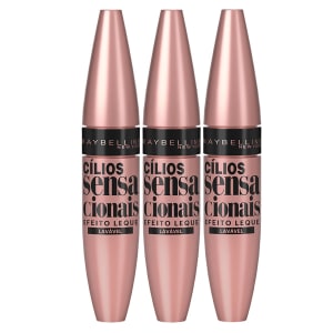 Kit Maybelline 3 Máscaras de Cílios - Cílios Sensacionais Lavável - Incolor