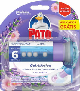 Pato Desodorizador Gel Adesivo Lavanda, Limpeza Banheiro, Vaso Sanitário Limpo e Perfumado, Com Aplicador, 6 Discos