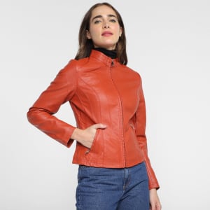 Jaqueta Facinelli Biker Feminina - Marrom