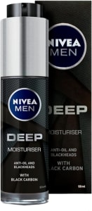 NIVEA MEN Hidratante Facial Deep Masculino 50ml - Hidratação suave, textura em gel, sensação refrescante, ideal para pele oleosa, efeito matte