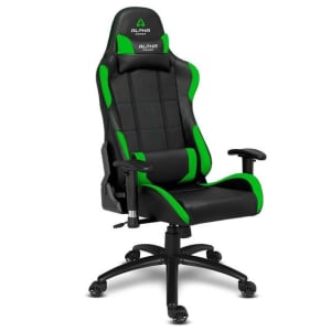 Cadeira Gamer Alpha Gamer Vega, Até 130Kg, Cilindro de Gás 4, Braço Ajustável, Preto e Verde - Cadeira Gamer - Magazine 