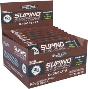 Banana Brasil Display Barra De Proteína Supino Protein Chocolate - 12 Unidades De 30G