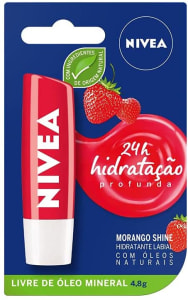  Protetor Labial Nivea Morango Shine 4,8G, Nivea, Morango, Pacote de 1 