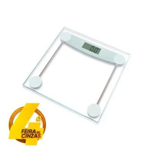 Balança Digital de Vidro Supermedy - Até 180 KG, 4 Sensores de Precisão, Libras e Kilos, Design Ultra Slim, Desliga Automático,Bateria