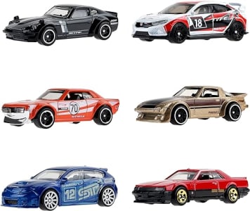 Hot Wheels Collector Veículo de brinquedo Bundle japonês/europeu para crianças a partir de 3 anos