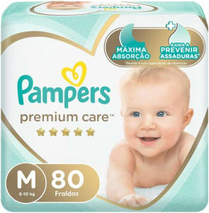 Pampers Fraldas Premium Care M 80 Unidades