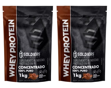 2 Unidades — Whey Protein Concentrado 1kg - Soldiers Nutrition