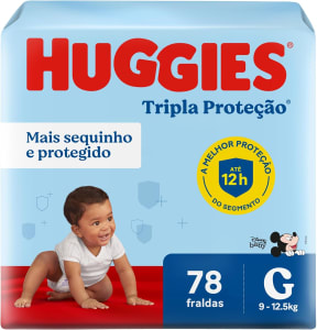 Huggies Fralda Tripla Proteção G 78 Un