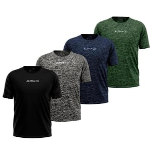 Kit 4 Camisetas Dry Alpha Co Masculina - Preto+Azul