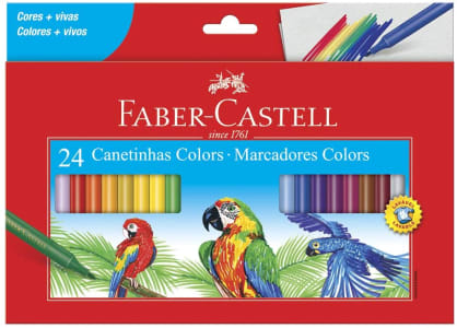  Canetinha Hidrográfica 24 Cores, Faber-Castell 