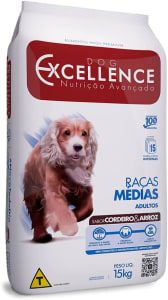 Ração Dog Excellence Adulto Raça Media Cordeiro 15kg