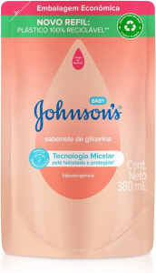 Johnson's Baby Refil Sabonete Líquido Glicerina Da Cabeça Aos Pés,380ml