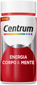 Centrum Suplemento Multivitamínico Energia Corpo e Mente com Cafeína Vitamina B12 Vitamina B6 e Magnésio 60 Cápsulas