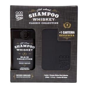 Shampoo para Cabelo e Barba Old School Whiskey 220ml + Carteira QOD Barber - Incolor