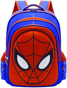 Mochila Escolar Infantil para Meninos à Prova d'água leve com Alça Ajustável Desenho do Homem-Aranha