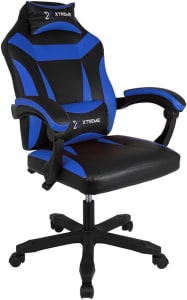 Cadeira Xtreme Gamers Supra Giratória Reclinável Altura Ajustável Preta e Azul