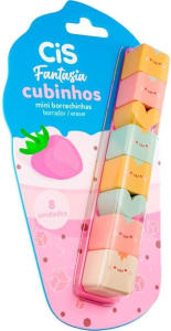 2 Unidades — Borracha Cis Cubinhos, 2 Modelos, 4 Cores, Sertic, Blister