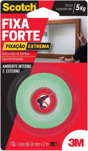 3M Fixa Forte Scotch Fita Dupla Face Fixação Extrema 24MM X 2M