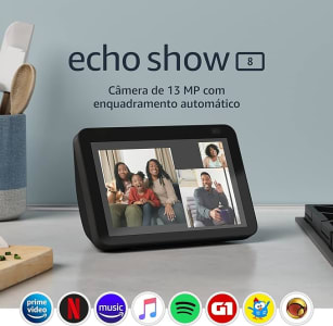 Echo Show 8 (2ª Geração): Tela Inteligente HD de 8" com Alexa e câmera de 13 MP - Cor Preta