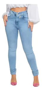 Calça Jeans Feminina Cós Alto Empina Bumbum Patria Brasil