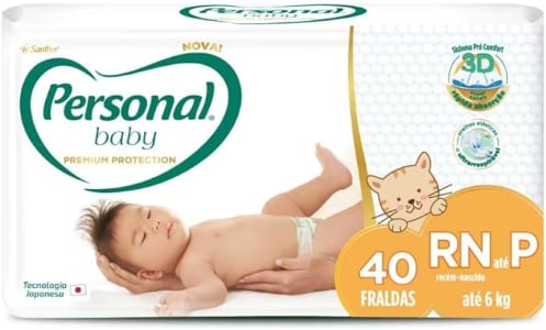 Personal Fralda Baby Premium Protection P Com 40 Unidades