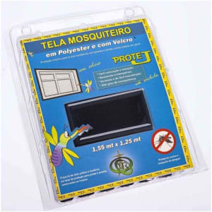 Tela Mosquiteiro Com Velcro Protej Preta