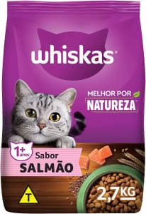 Ração Whiskas Melhor Por Natureza Salmão Gatos Adultos 2,7 kg