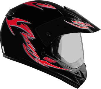 Capacete Ebf Motard Street 56/Preto/Vermelho