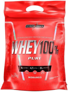 Whey 100% Pure 1,8kg Pouch Integralmedica - Morango