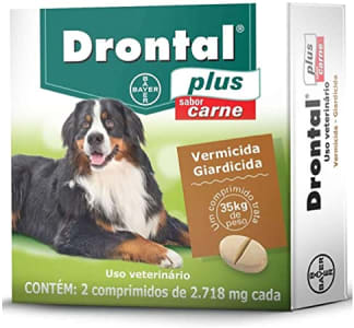 Vermífugo Bayer Drontal Plus Vermífugo para Cães de até 35kg - 2 Comprimidos Sabor Carne