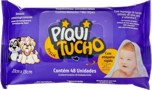 10 Pacotes — Piquitucho Pratic Toalhas Umedecidas com 48 Toalhas