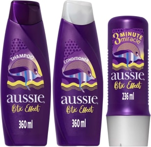 Kit Aussie Btx Effect Fios Nutridos e Alinhados Shampoo 360ml e Condicionador 360ml e 3 Minutos Milagrosos 236ml