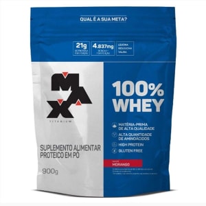 2 Pacotes Whey Protein 100% Max Titanium 900g (Refil)