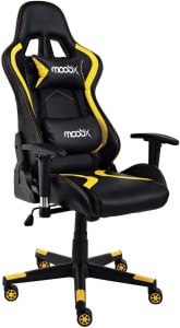 Moob Cadeira Gamer Reclinável Thunder Com Almofadas P/ Lombar e Pescoço (Preto e Amarelo)