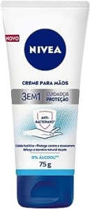 NIVEA Creme para Mãos Ação Antibacteriana 3 em 1 75g - Creme 3 em 1 com ação antibacteriana e sem álcool etílico